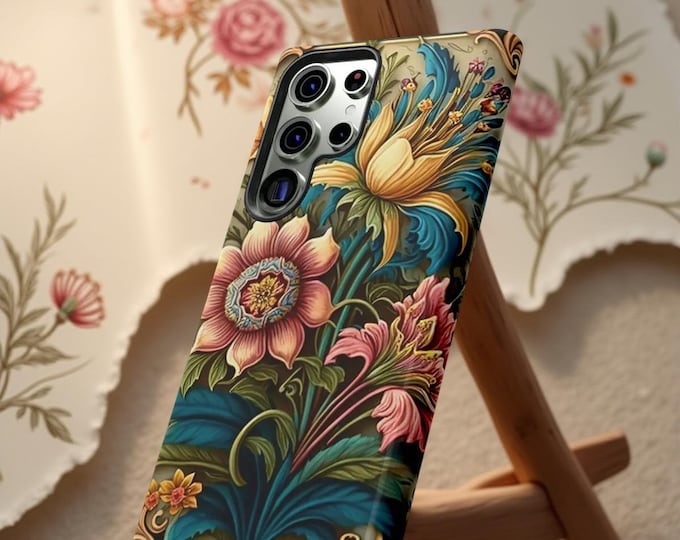 Botanical Art Samsung Galaxy Case: Floral Tough Phone Cover