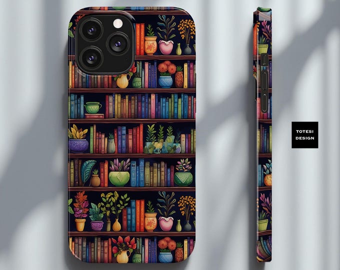 Slim Phone Cases - Colorful Bookshelf iPhone Cover, Book Reader Accessory, Protective Phone Shell, Unique Phone Skin, Slim Smartphone Case