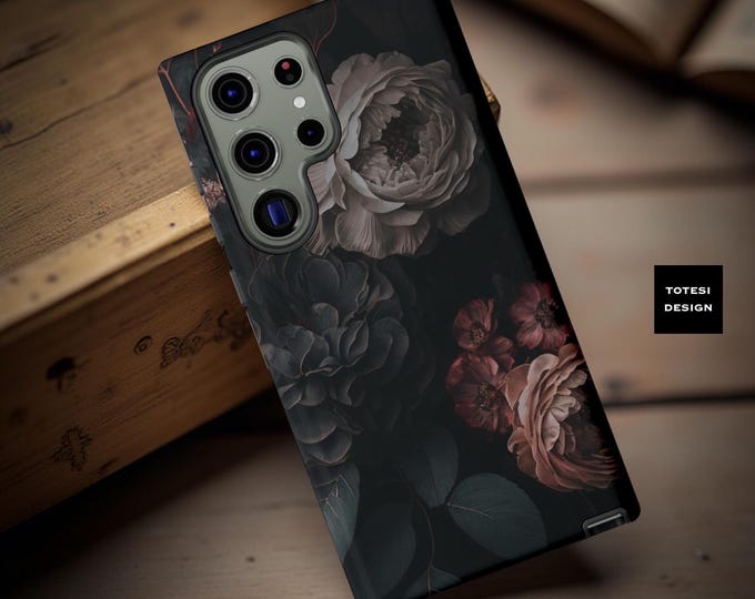 Dark Floral Gothic Phone Case: Dual Layer Tough Case