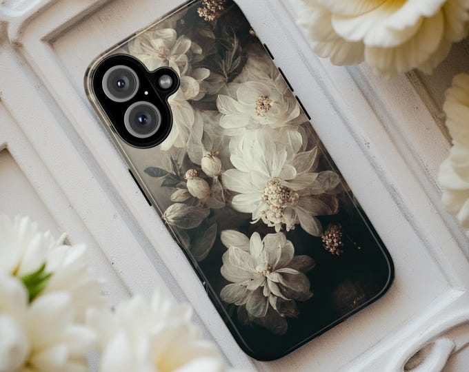 Moody Gothic Floral Bold Blooms Aesthetic |Samsung Galaxy Dual Layer Protective Tough Case S24 S23 S22 S21 S20 Plus Ultra| Glossy or Matte