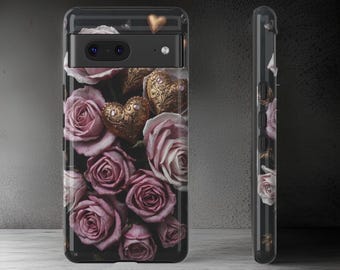 Floral Rose Heart Phone Case: Goth Romantic Valentines Gift