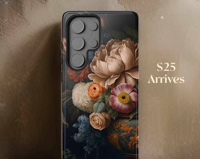 Dark Academia floral| Samsung Galaxy Tough Cell Phone Cases |S24 S22, S23 Plus, Ultra| Glossy Matte | Birthday Gift Her