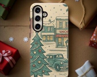 Vintage Winter Holiday Christmas Tree Tough Case | Festive Phone Cover