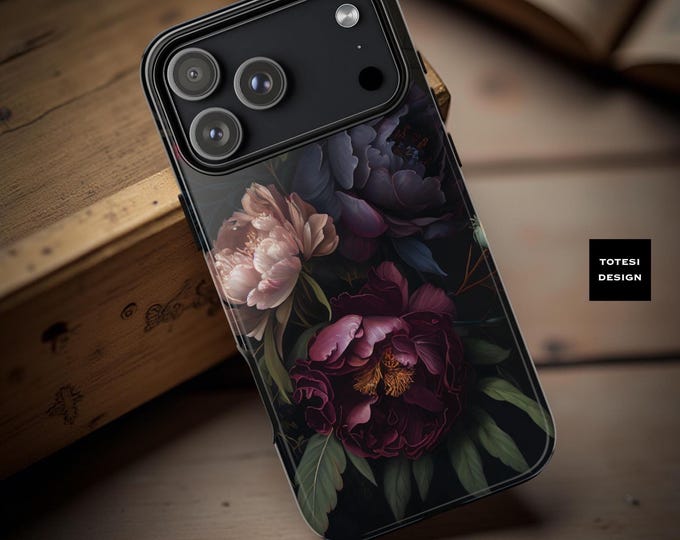 Gothic Floral Phone Case: Dark Academia Tough Case, iPhone Samsung Galaxy