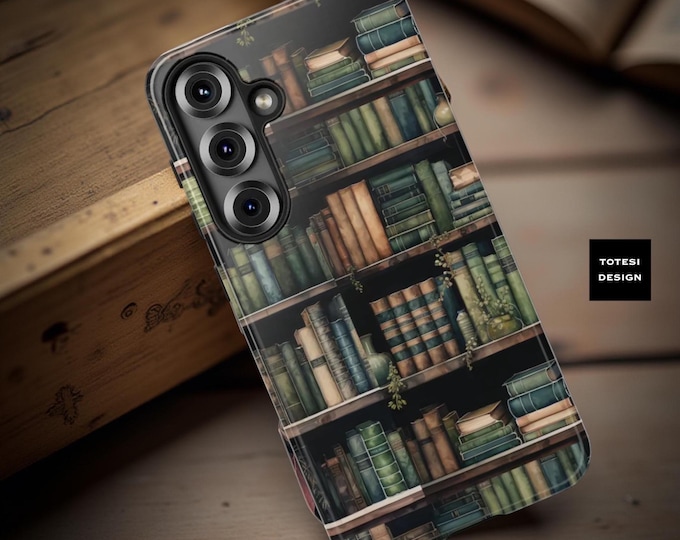 Bookshelf Phone Case: Library Book Cover, Reader Gift