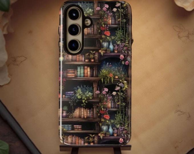Bookshelf Garden Samsung Galaxy Case: Dark Academia Whimsical Tough Case