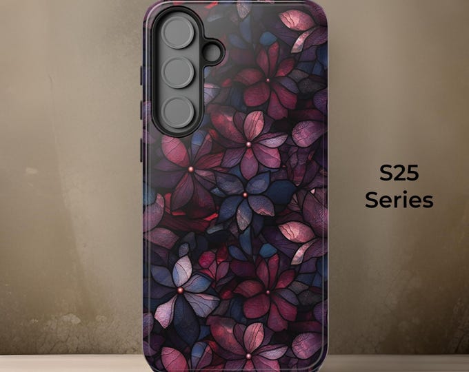 Purple Dark Floral Aesthetic | Samsung Galaxy Tough Case S25 S24 S23 S22 S21 Plus Ultra| ornamental Victorian Gothic | Glossy or Matte