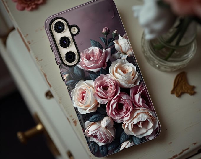 Blush Reverie Tough Phone Case Fine Art Floral Design by TotesiDesign