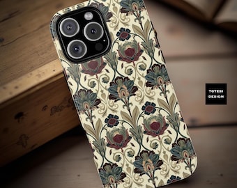 Vintage Botanical Floral Phone Case Art Nouveau Tough Cover for iPhone & Samsung Galaxy