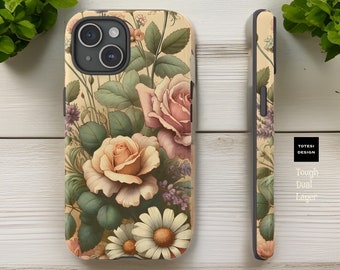 Spring Garden Floral Samsung iPhone tough phone cases S23 S22 S21 S20 Plus Ultra  |Glossy or Matte