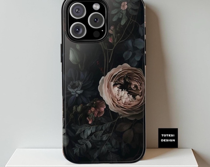 Gothic Dark Floral Academia, Samsung Galaxy, iPhone, Google Pixel Tough Cases , moody floral, gothic gifts Glossy or Matte