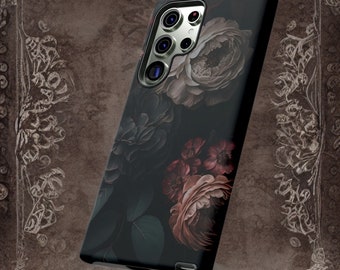 Dark Floral Gothic Phone Case: Samsung Galaxy S24 S23 S22 S21