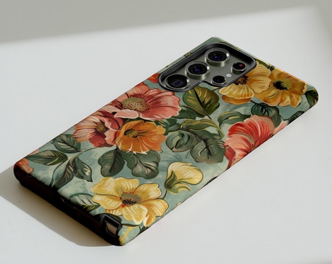 Nature Floral Samsung tough cases S25 S24 S23 Plus Ultra Vintage botanical art tough iphone Google 9 8 cases| iPhone 16 15 14 13 12 11