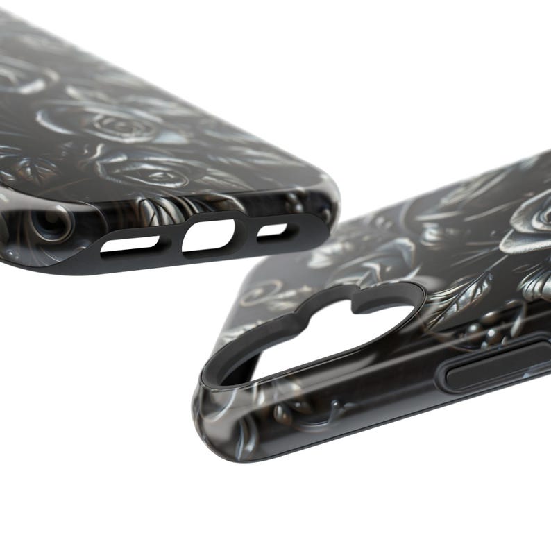 Gothic Black Roses Phone Case | Magnetic Impact-Resistant Case image 8