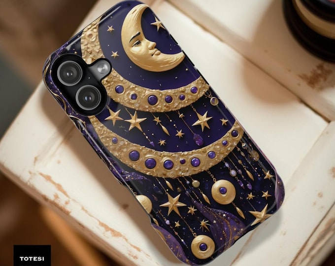 Celestial Moon Stars iPhone MagSafe Case: Fantasy Art Phone Cover