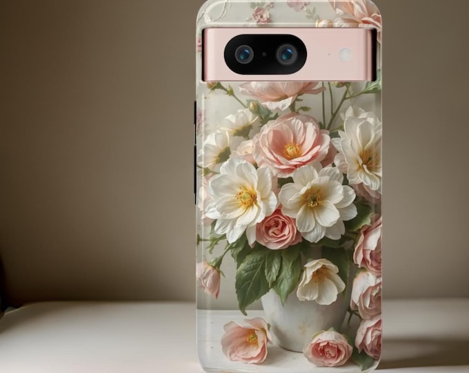Tough Cases, Floral Phone Cover, Sturdy Cell Phone Case, Shabby Chic Samsung iPhone Google Pixel, Protective Phone Case, Aesthetic Phone