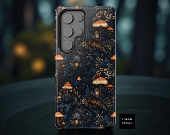 Phone Case Dark mushrooms aesthetic| iPhone Samsung Google Tough Case 16 15 14 13 12 11 Pro Max Plus S25 S24 S23 S22 Plus Ultra