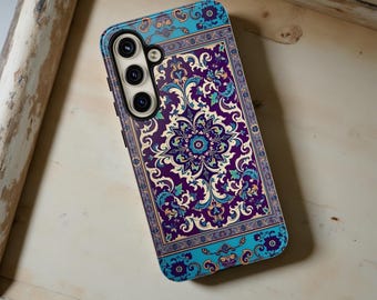 Bohemian Blue Phone Case | Oriental Persian Mandala Art | Durable iPhone & Samsung Cover