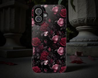 Dark Academia Floral iPhone Case: Gothic Winter Phone Cover