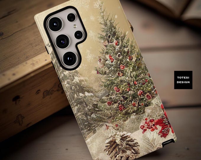 Vintage Christmas Phone Case: Dual Layer Tough Protection