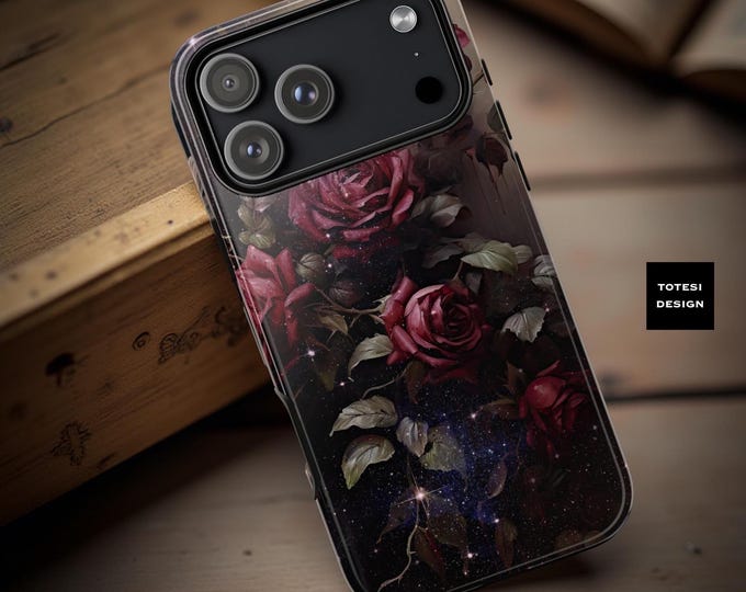 Dark Floral Roses Phone Case: Gothic Protective Style