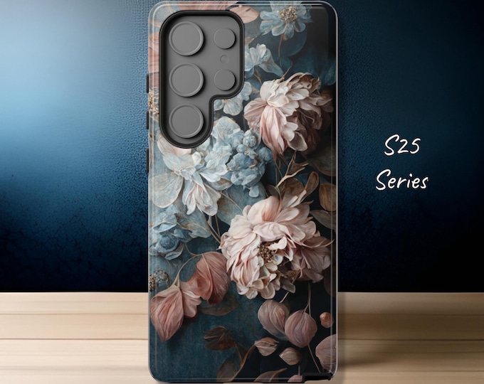 Boho pretty floral iPhone Samsung Google Tough Cases, 16 15 14 13 12 S25 S24 S23 S22 gift for mom