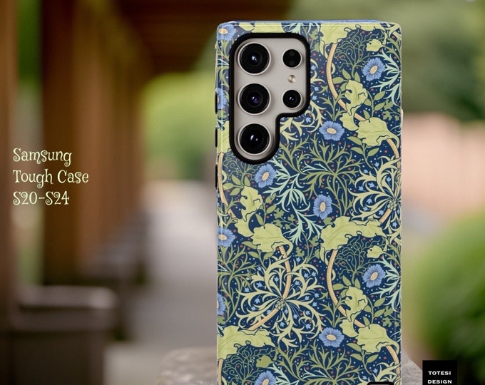 Vintage Botanical William Morris Nature Samsung S25 S24 S23 S22 S21 Plus Ultra case cover iPhone 16 15 14 13 Pro Max Plus |Matte Glossy