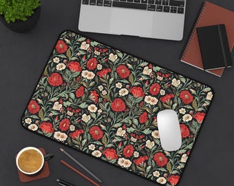 Floral Desk Mat | Elegant Home Office Decor, Colorful Workspace Mat, Gift for Flower Lovers, Boho Chic Desk Accessories, Mother's Day Gift