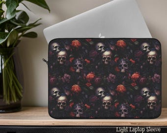 Gothic Rococco Skulls Laptop Sleeve, Padded Plush Fleece Interior, Student Daughter Birthday Gift, 12 13 15 inch, MacBook Sleeve