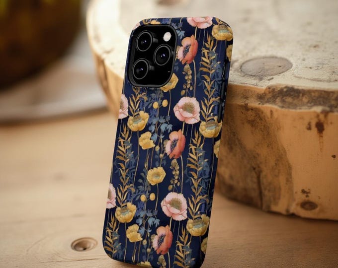 Floral MagSafe iPhone Tough  Case, Japanese vintage aesthetic Birthday Gift Her,  Whimsical Protective Cover, magnetic 13 14 15 16 Pro Max
