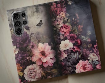 Floral Faux Leather Wallet Phone Case: Boho Chic Cardholder