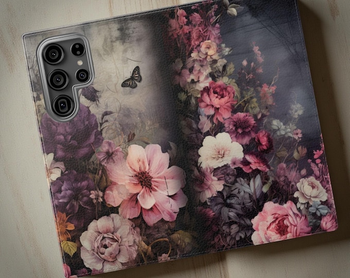 Floral Faux Leather Wallet Phone Case: Boho Chic Cardholder