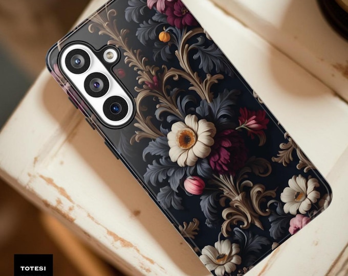 Dark Floral Rococo Tough Phone Case