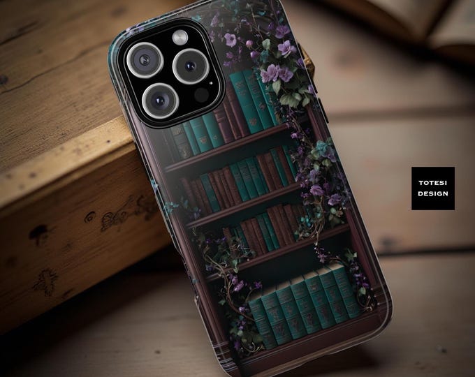 Gothic Floral Bookcase Google Pixel Phone Case: Dark Academia Tough Case
