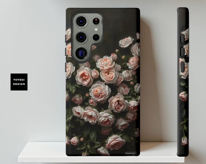 Phone Cases, Roses Dark Romance Art Protective Covers, glossy or matte, iPhone Samsung Galaxy Google Pixel, Gothic Floral Accessories, Tough