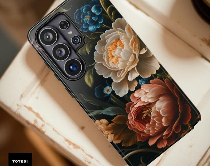 Dark Floral Academia Victorian Samsung S26 Ultra Case | Vintage Botanical Phone Cover