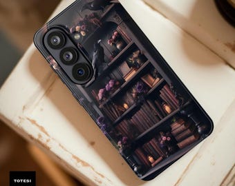 Gothic Bookshelf iPhone Case – Raven Academia MagSafe Tough Case