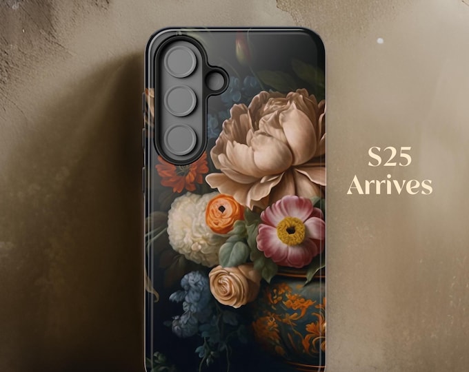 Dark Academia floral| Samsung Galaxy Tough Cell Phone Cases |S24 S22, S23 Plus, Ultra| Glossy Matte | Birthday Gift Her