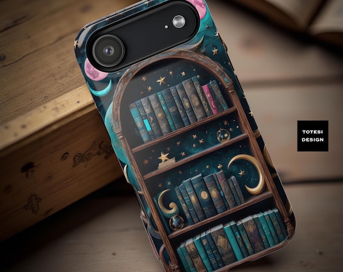 Dark Academia Bookshelf iPhone Case: Celestial Fantasy MagSafe Tough Case