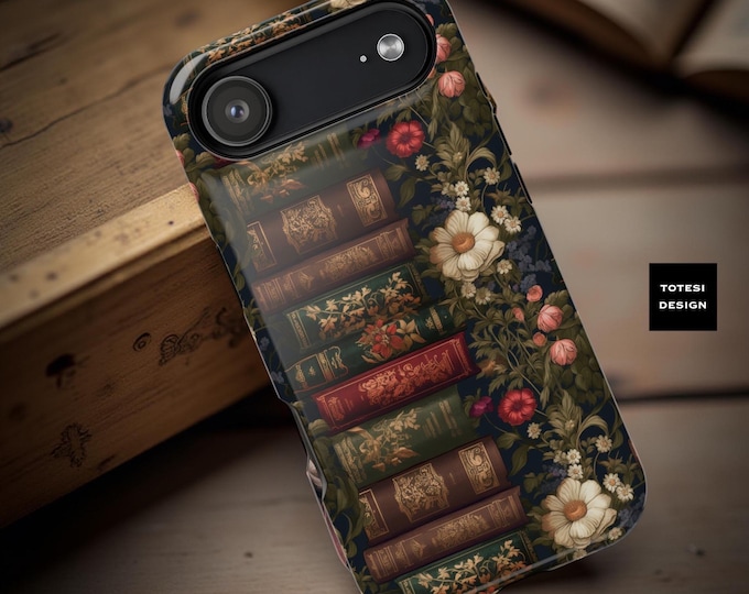 Dark Floral Books iPhone Case: Victorian Gothic MagSafe Tough Case