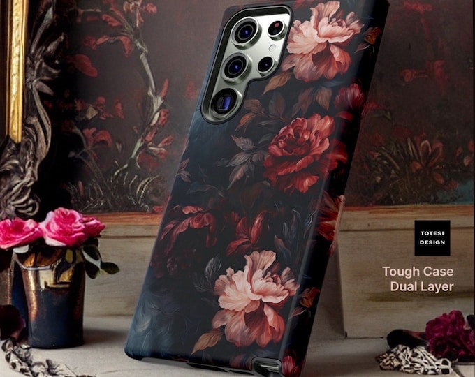 Winter Dark Gothic Floral Academia | Samsung Galaxy Tough Case S23 S22 S21 Plus Ultra| ornamental Victorian Gothic | Glossy or Matte