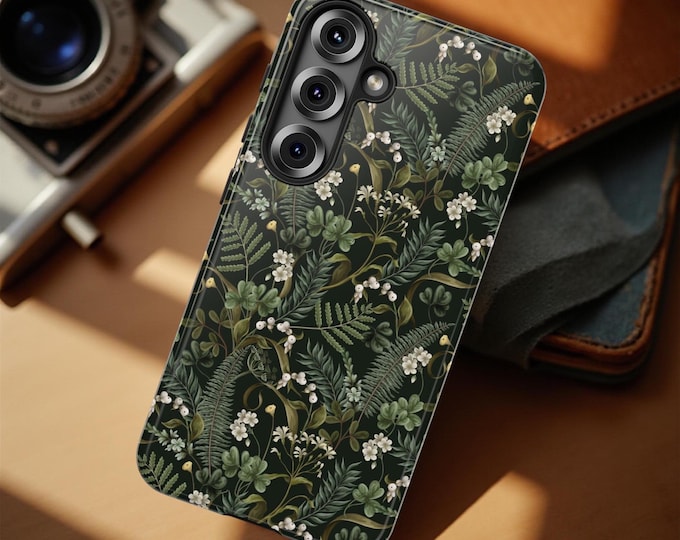 Magical forest, foliage, ferns, floral, botanical, green, nature |Samsung Google iPhone Tough Cases
