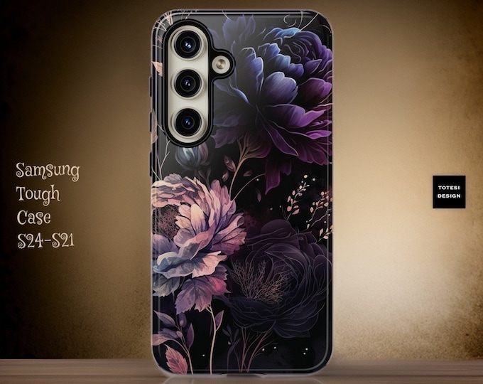 Dark Floral Gothic Academia Tough Phone case Samsung Galaxy S24 S23 S22 S21 plus ultra | Glossy or Matte