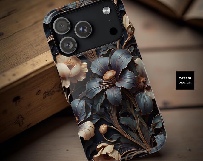 Dark Floral Academia Aesthetic Unique iPhone case - MagSafe  13 14 15 16 17
