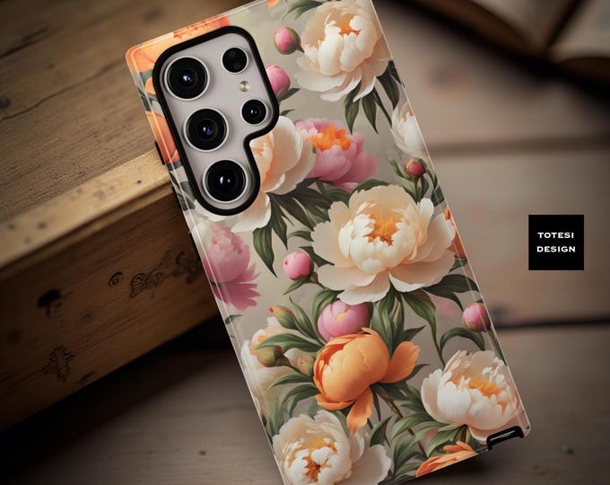 Vintage pastel floral art aesthetic tough Samsung iPhone phone cases