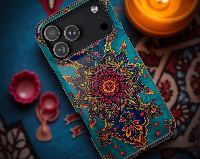 Bohemian abstract vintage art iPhone Case | Magnetic Impact-Resistant