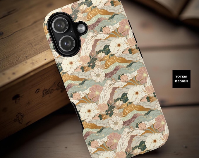 Abstract Japanese Floral Phone Case: Tough Nature Art