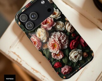 Dark Floral Academia Magnetic iPhone Case Gothic Design Impact resistant phone cover
