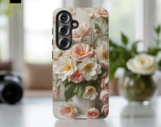 Phone Cases, Shabby Chic French Style Soft Pink Floral Art, Samsung iPhone Google, S25 S24 S23 S22 S21 Plus Ultra 16-11, Mothers Day Gift
