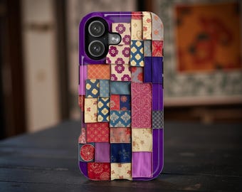 Check vintage unique art colorful Pattern Phone Case | Magnetic Impact-Resistant Case